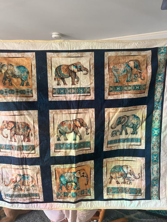 Elephant wall hanging or lap quilt